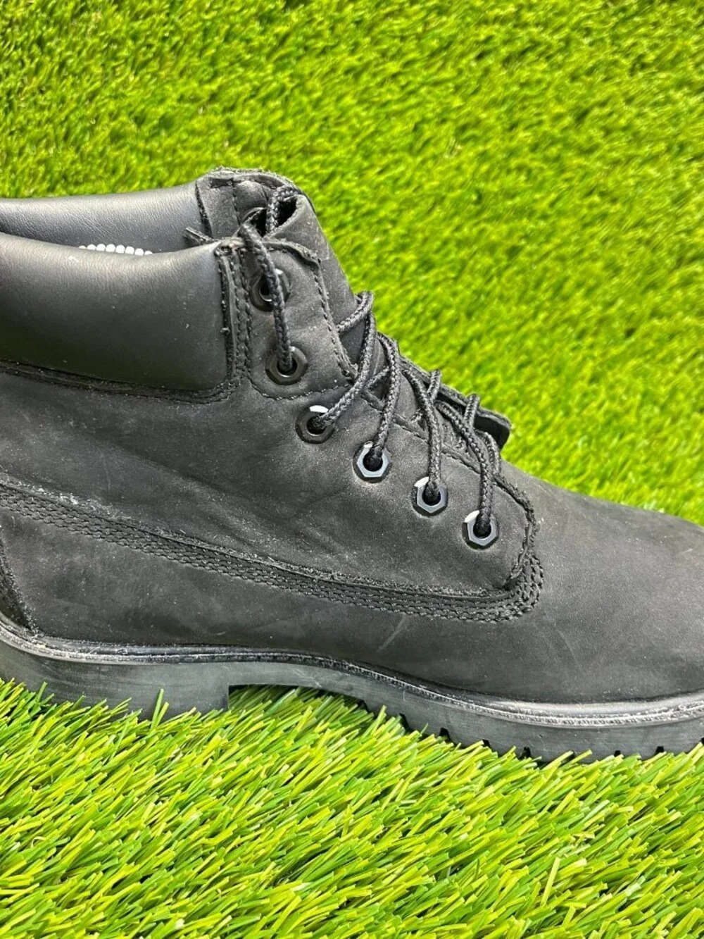 Timberland 6 Inch Premium Boys Size 3Y Black Athletic Waterproof Ankle Boots